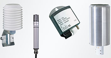Meteorological Sensors for Ambient Temperature, Humidity, Air Pressure, Solar Irradiance, Wind Speed and Direction measurement
